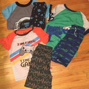 Boys 10/12  Pjs Pajamas 3 pairs short short sleeve